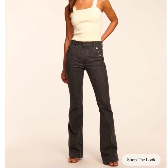 Ramy Brook Denim - NWT $275 RAMY Brook Helena High-Rise Flare Coated Japanese Denim Sailor Jean  26